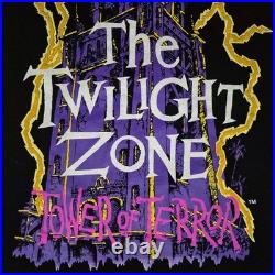 Vtg 1990s Twilight Zone Tower of Terror Glow in Dark M Disney Designs T-Shirt
