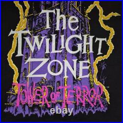 Vtg 1990s Twilight Zone Tower of Terror Glow in Dark XL Disney Designs T-Shirt Vtg 1990s Twilight Zone Tower of Terror Glow in Dark XL Disney Designs T-Shirt