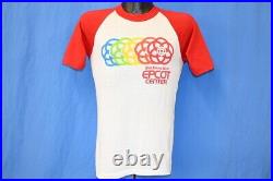 Vtg 80s EPCOT CENTER DISNEY WORLD THEME PARK RAINBOW RAGLAN WHITE t-shirt XS