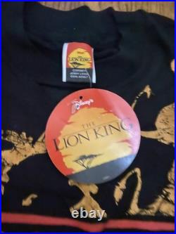 Vtg New Old Stock 90s Disney The Lion King Promo T Shirt Black All Over Print OS