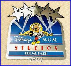 Vtg Walt Disney World Mgm Hollywood Studios Theme Park 21x20.5 Glass Sign-flaw