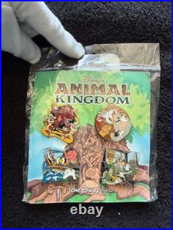WDW 2009 Booster Pack Disney's Animal Kingdom Theme Park 4 Pin Set Sealed NIB