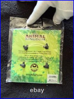 WDW 2009 Booster Pack Disney's Animal Kingdom Theme Park 4 Pin Set Sealed NIB