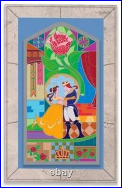 WDW (2021 Destination D) Beauty & The Beast Stained Glass Jumbo Pin (D23)