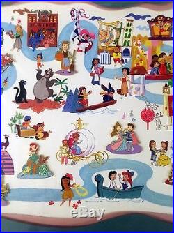WDW Disney Framed 9 Pin Set It's A Small World A Magical Transformation LE 300