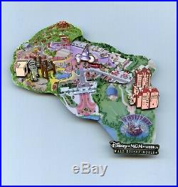 WDW Disney MGM Studios Hat Star Tours Tower Cast Atlas Puzzle Piece Map Pin Set
