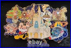 WDW Disney World Magic Kingdom Super Jumbo Splash Stitch Mansion LE Pin READ