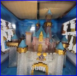 WDW Disneyland Castle Playset 50th Years Celebration Theme Park Golden Edition