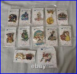 WDW -Mickey's Very Merry Christmas Party 2003 13 Pin Lot Mickey Tinker Bell LE