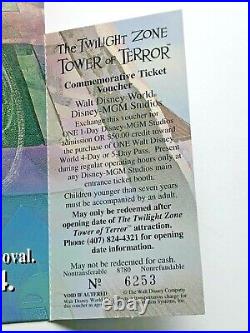 WDW Vintage Disney Tower of Terror Commemorative Ticket 1994 Twilight Zone
