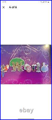 WDW Walt Disney World Resort Attraction Letters Limited Release Framed Pin Set