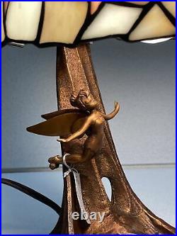 Walt Disney Authentic Tiffany Style Stained Glass Tinkerbell Lamp