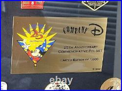Walt Disney Company D 25th Anniversary Commemorative Pin Set LE 1000 Birthday