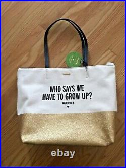 Walt Disney Quote Kid At Heart Why Grow Up Glitter Kate Spade Parks Purse Tote