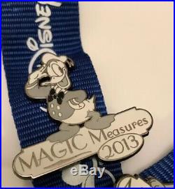 Walt Disney Travel Center 2013 Magic Measures Cast Member Pin Set on Lanyard