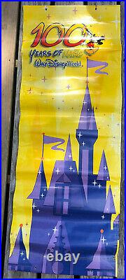 Walt Disney World 100 Years of Magic Theme Park Prop Vinyl Banner Sign 47 x 17