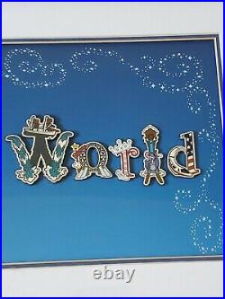 Walt Disney World 15 Pin Set Letters with Character limited Editio Framed 2010