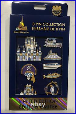 Walt Disney World 50 Pin Set 50th Anniversary 8 Pin Collection Pin Set LE 1500