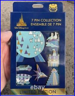Walt Disney World 50th Anniversary 2022 Spaceship Earth Parks LE 7x Pin Set