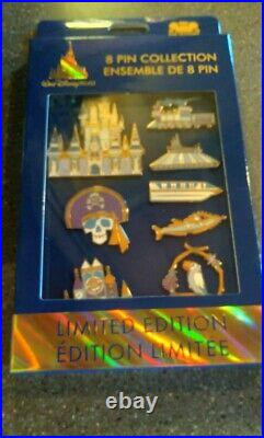 Walt Disney World 50th Anniversary 8 Pin Collection Set LE Limited Edition 1500
