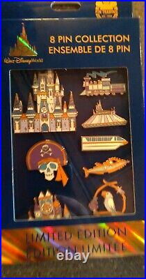 Walt Disney World 50th Anniversary 8 Pin Collection Set LE Limited Edition 1500