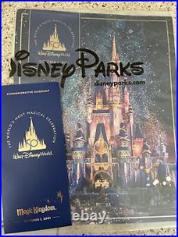 Walt Disney World 50th Anniversary Theme Park Commemorative Poster Program Guide