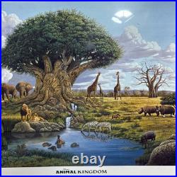 Walt Disney World Animal Kingdom Theme Park Opening Day Artist Signed Print