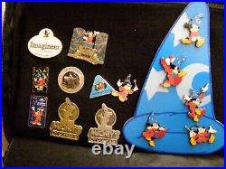 Walt Disney World Cast Member Pin Trading Bag with 81 Pins Early 2000's