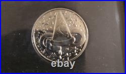 Walt Disney World Fab 5 Theme Park Icons Framed Lithograph & 4 Parks Coin Set