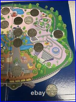 Walt Disney World Magic Kingdom Medallion Map With All 19 Coins Vintage
