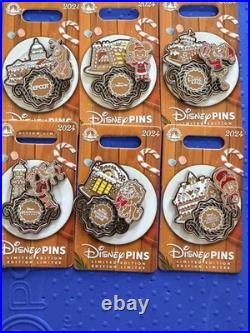 Walt Disney World Park 2024 Christmas Gingerbread Set of 6 Pins