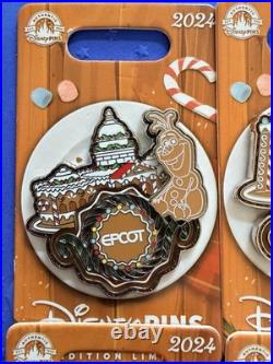 Walt Disney World Park 2024 Christmas Gingerbread Set of 6 Pins