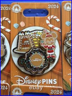 Walt Disney World Park 2024 Christmas Gingerbread Set of 6 Pins