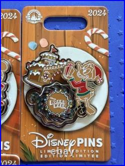 Walt Disney World Park 2024 Christmas Gingerbread Set of 6 Pins