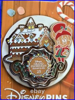 Walt Disney World Park 2024 Christmas Gingerbread Set of 6 Pins
