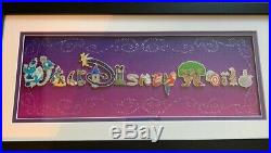 Walt Disney World Park Attractions Character Letter Framed 15 Pin Set Custom