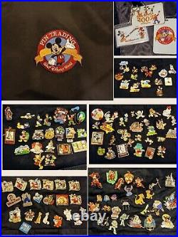 Walt Disney World Pin Trading Bag 115 Pins Early LE, Special, Cast & 3 Lanyard