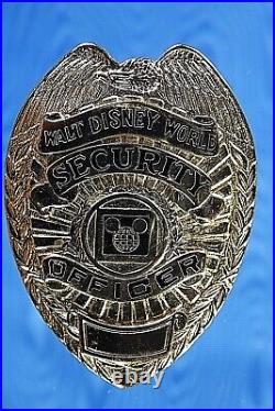Walt Disney World Security Nickel Badge 2 1/4 X 3 Pin Back Never Issued