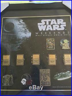 Walt Disney World Star Wars Weekend Framed Pin Trading Set Art