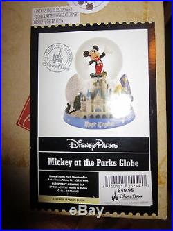 Walt Disney World Theme Park Mickey Mouse Snow Globe Music Box Magic Kingdom EXC
