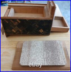 Wooden Inlay Puzzle Box with a Secret Drawer'The Haunted Mansion' Theme