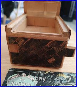 Wooden Inlay Puzzle Box with a Secret Drawer'The Haunted Mansion' Theme