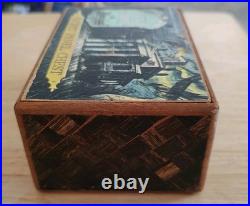 Wooden Inlay Puzzle Box with a Secret Drawer'The Haunted Mansion' Theme