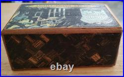 Wooden Inlay Puzzle Box with a Secret Drawer'The Haunted Mansion' Theme