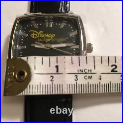 Wrist Watch Disney Theme Park College Black Silver Adjustable Leather Band New